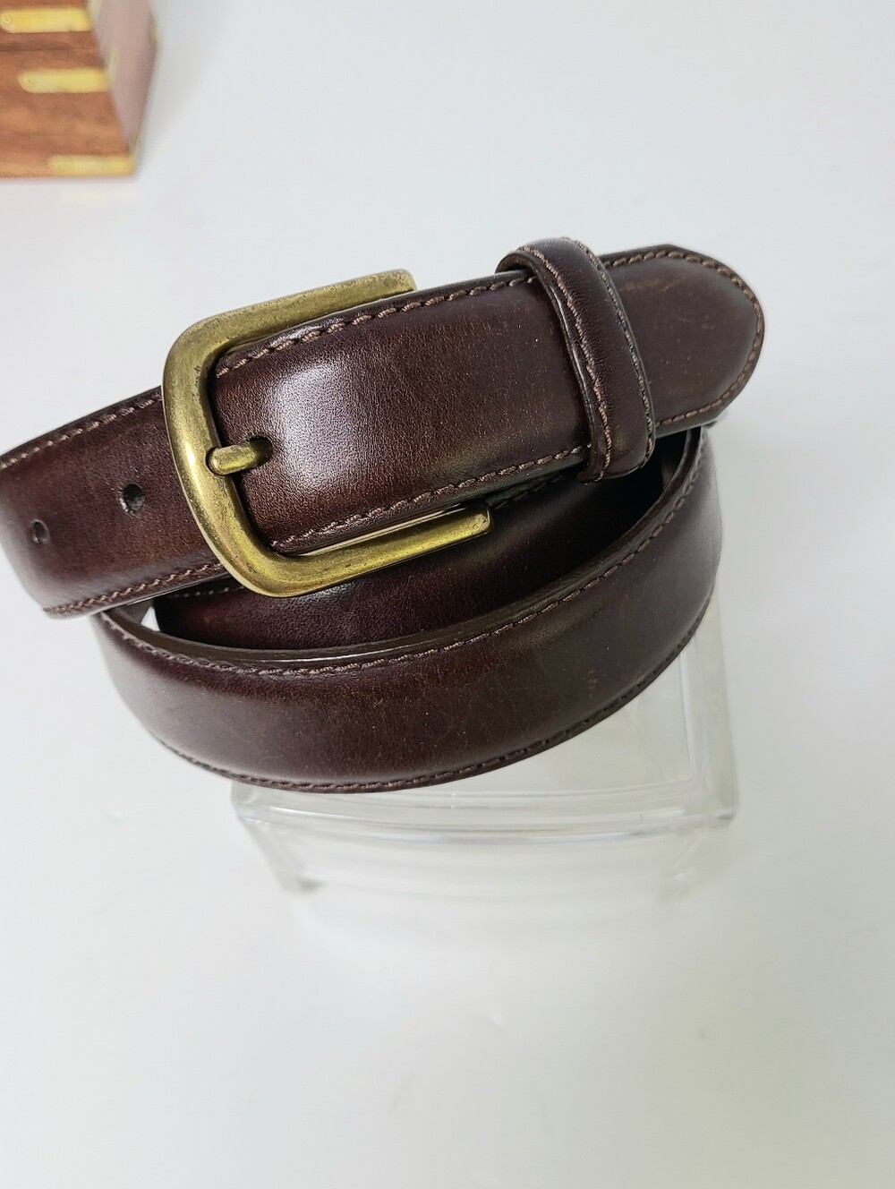 L.L. Bean Made in USA Genuine Full Grain Leather Vintage Belt